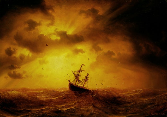 Marcus Larsons ”Storm på havet” från 1857. 