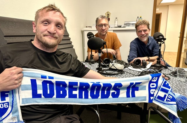 Fredrik Jensen, den största profilen i Löberöds IF, är glad över klubbens Fair Play-snitt. Här under besöket på hufvudstadsbladet i höstas.