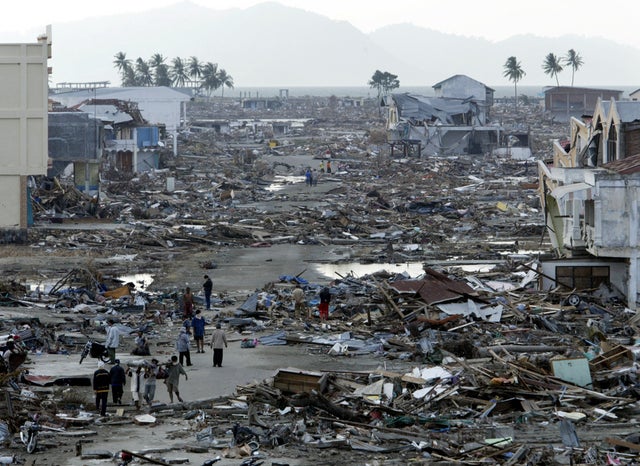 Aceh-provinsen den 31 december 2004 efter att tsunamivågorna lagt sig.