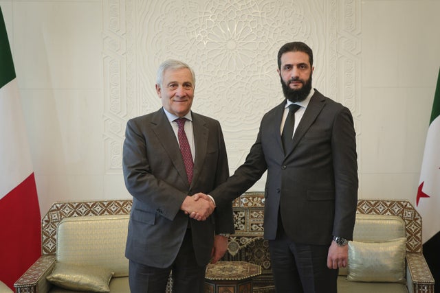 Italiens utrikesminister Antonio Tajani möter Syriens ledare Ahmed al-Sharaa i Damascus den 10 januari. 