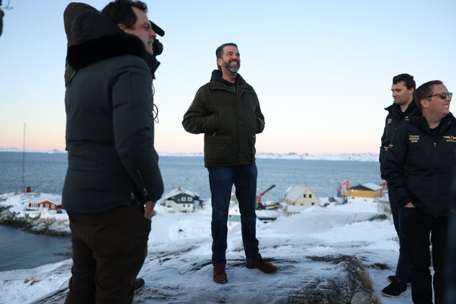 Donald Trump Jr i Grönlands huvudstad Nuuk på tisdagen.