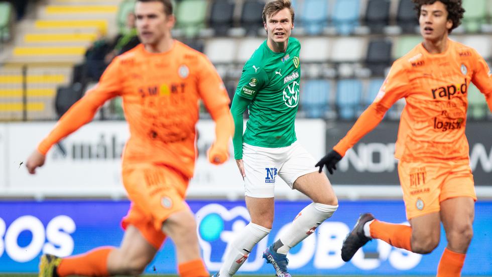 Marcus Degerlund åkte på en skada i baksida lår när J-Södra spelade mot AFC Eskilstuna i söndags. Foto: Axel Boberg/Bildbyrån