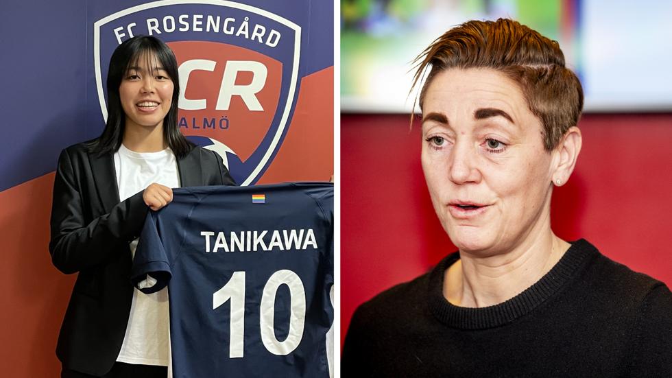 Momoko Tanikawa ansluter till FC Rosengård i morgon. Till höger Therese Sjögran. 