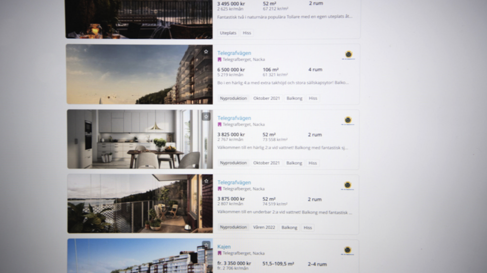 Allt fler lägenheter säljs nu under utgångspris. Arkivbild. FOTO: Carl-Olof Zimmerman/TT