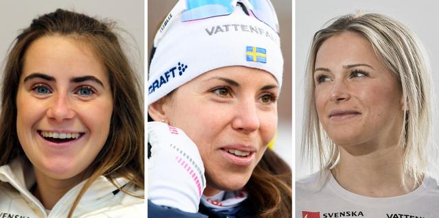 Ebba Andersson, Charlotte Kalla och Frida Karlsson kan komma att åka i några av de livesända tävlingarna.