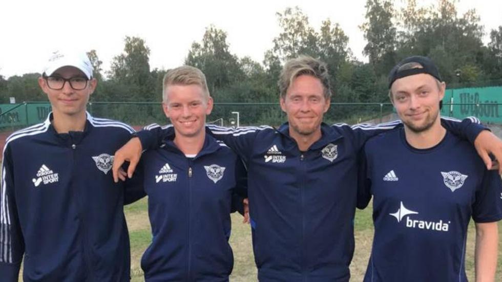 Tabergsdalens lag med Edin Hibic, Joel Nyqvist, Jonathan Stenberg och Johan Wennerholm.  Saknas på bilden gör Hugo Nossler.