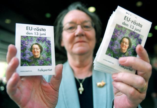 Marit Paulsen inför EU-valet 1999. Foto: Mark Earthy/TT