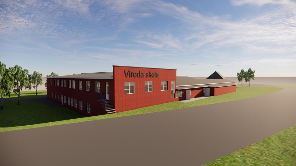 Så här kan Vireda skola komma att se ut efter tillbyggnaden. Bilden är en visualisering.