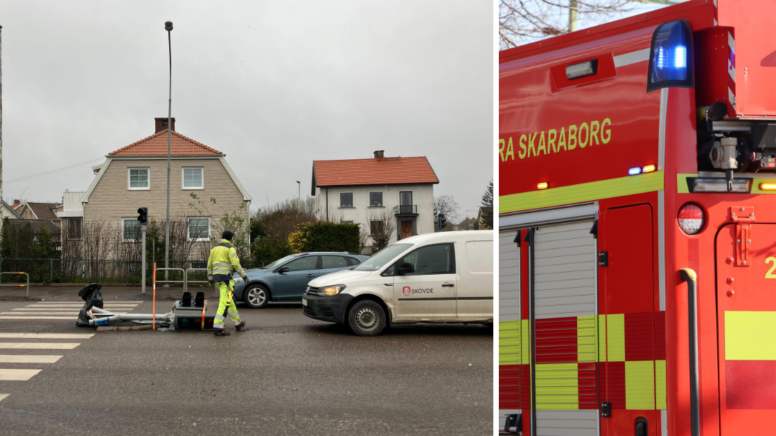 Bil Körde In I Trafiksignal Påverkar Trafiken Skövde Nyheter 