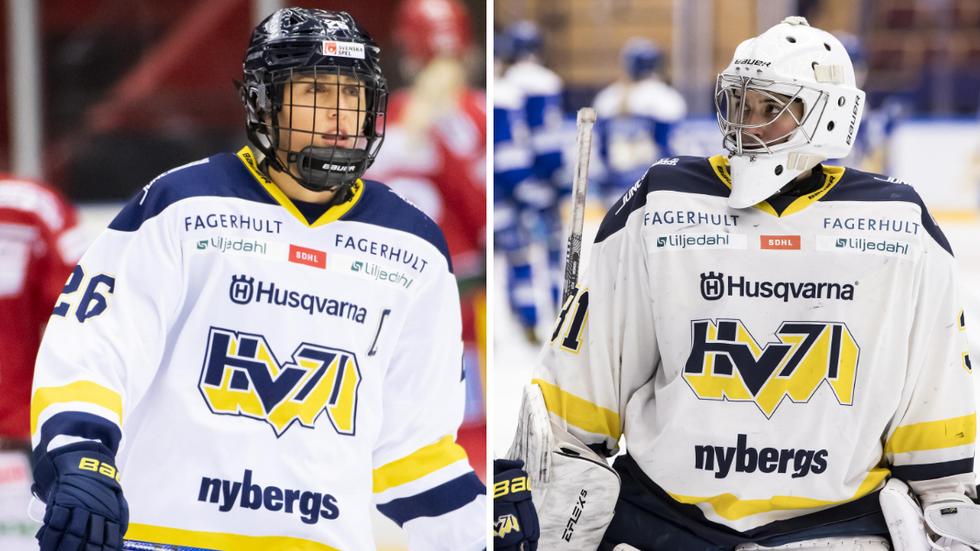 Hanna Olsson och Alba Gonzalo är två av fyra spelare som nu lämnar HV71. Arkivbilder: Bildbyrån.