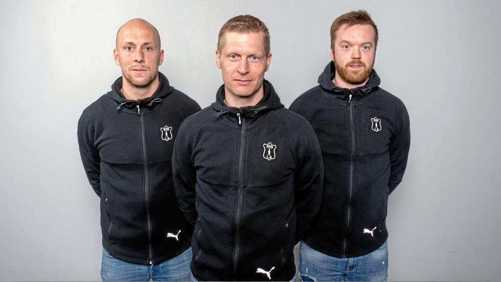Alexander Bergström, Andreas Hedlund och Johan Nygårdh bildar Mullsjös tränartrio den här säsongen. Foto: Richard Axell, mullsjoais.se