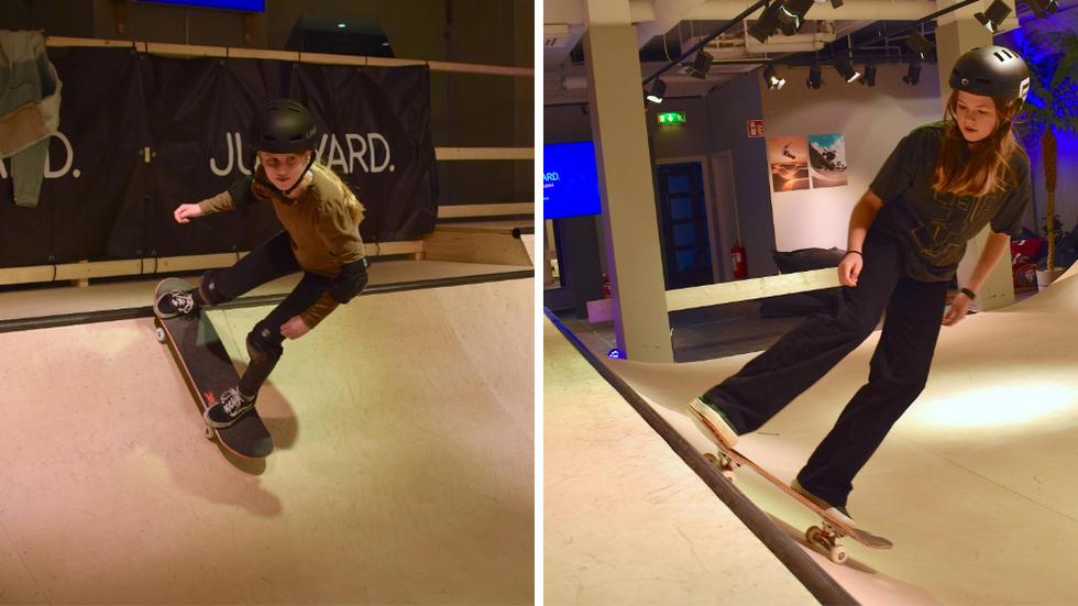 Astrid Wilson Eng, 10 och Elis Wanselius 12 är några av de som fastnat för skateboardåkning. 