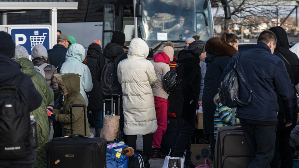 Arkivbild från förra våren, där ukrainska flyktingar togs emot i Karlskrona.