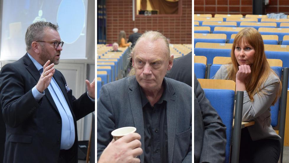Andreas Sturesson (KD), Bengt Regné (M) och Ida Kors (SD). Det blir nu intensiva diskussioner mellan oppositionspartierna. 