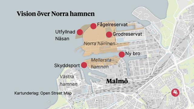 Malm stads vision fr utbyggnaden och utfyllnaden av Norra hamnen.