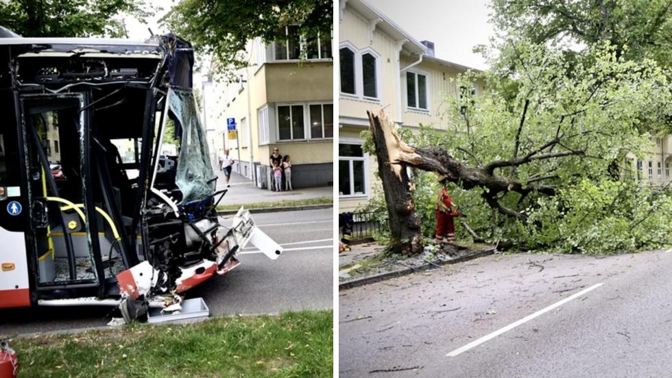 En busschaufför togs ur tjänst efter en trafikolycka på Barnarpsgatan i Jönköping den 18 juli.