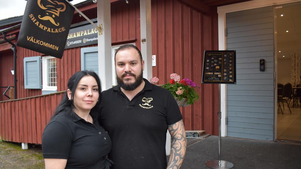 Makarna Jessi Ibrahim och Milad Hawil driver en ny restaurang, med inrikting på mat från Mellanöstern, i Smedbyn. 