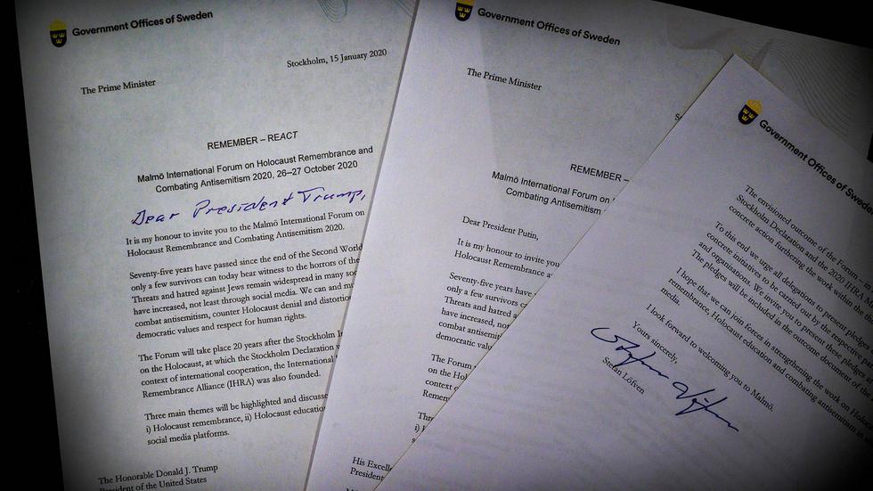 Stefan Löfven har personligen undertecknat inbjudningarna till Donald Trump och Vladimir Putin att komma till Malmö