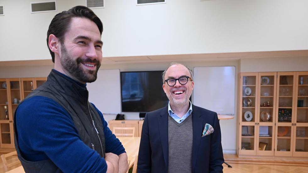 Håkan Montelius och Sven Rydell säger att den nya podden ”Jönköpings näringslivspodd” har tagits emot positivt. Nästa avsnitt kommer att släppas senare i april.
