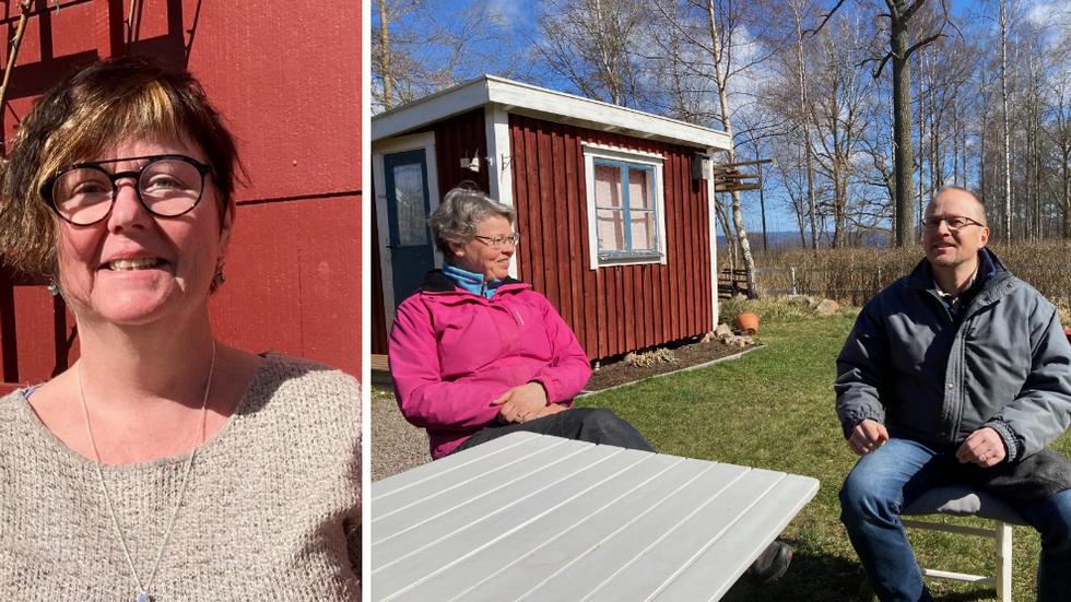 Marina Fältskog, ordförande i Eklundshovs koloniträdgårdsförening, får betydligt fler frågor från folk som är ute efter en stuga. Några som njuter av kolonistugeliveet är Karin och Lennart Jonsson.
