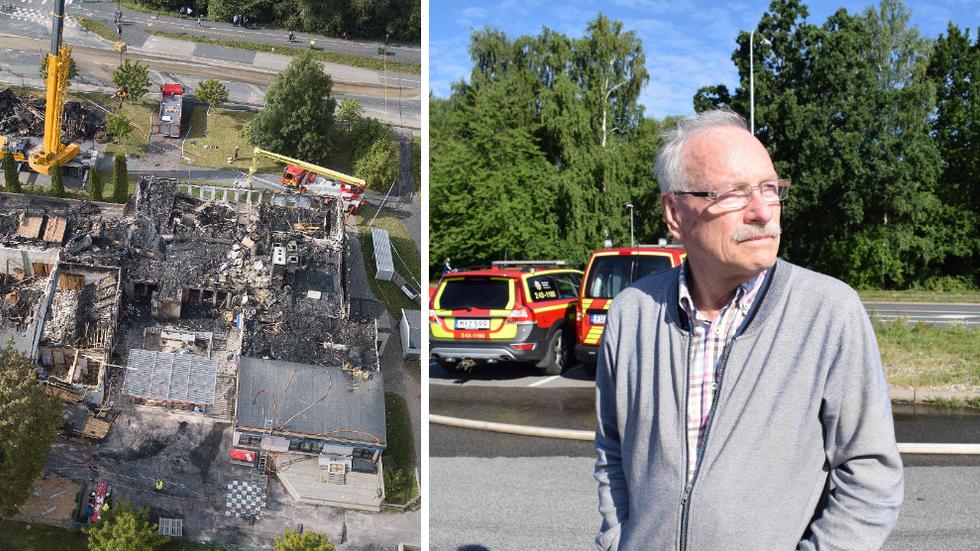Församlingsordförande Lennart Bergström är lättad efter att brandorsaken konstaterats vara ett blixtnedslag.