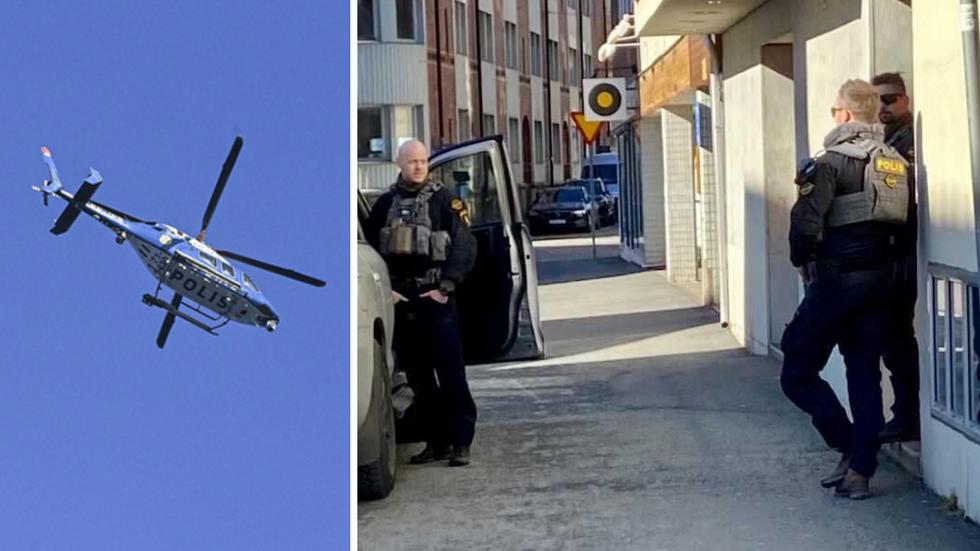 ”Det är inget som påverkar allmänheten”, säger polisens presstalesperson Björn Öberg om polispådraget. FOTO: Pär Grännö och Herman Nikolic