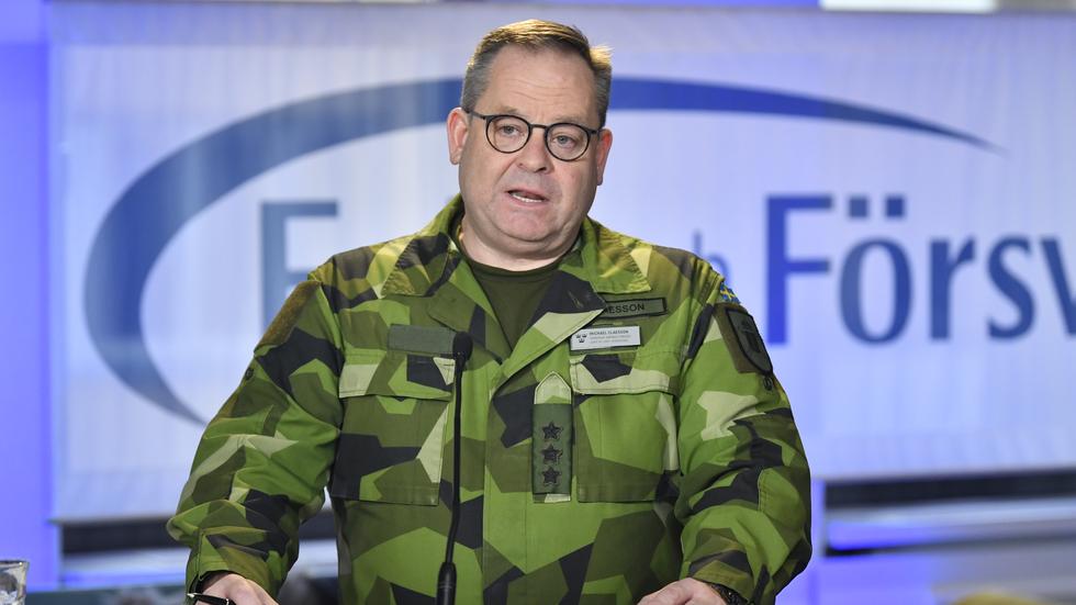 Michael Claesson, insatschef vid Försvarsmakten. Bild:  Anders Wiklund / TT 