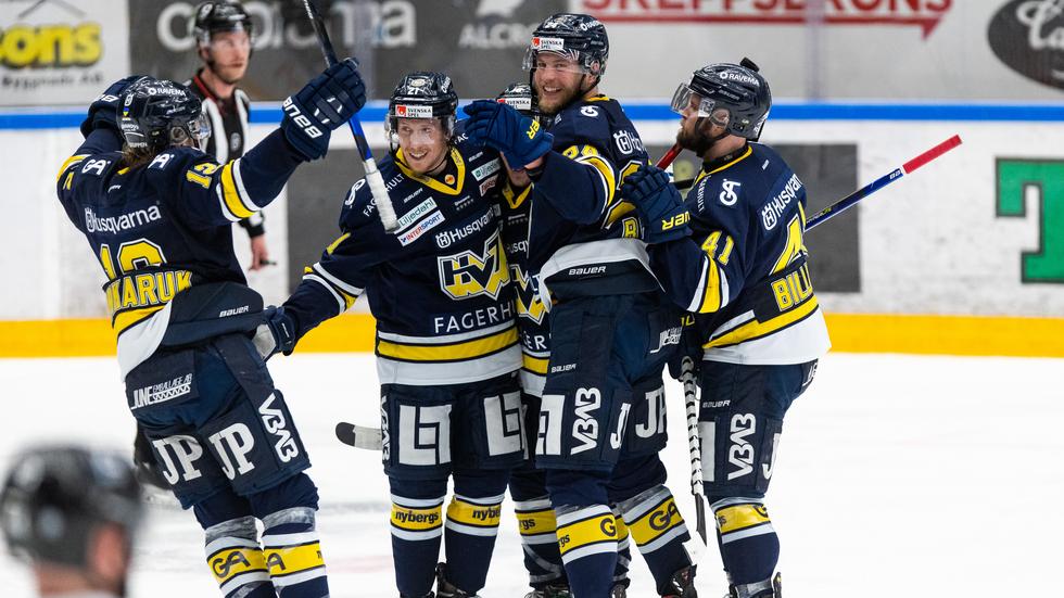 HV71 leder den hockeyallsvenska finalen med 1–0 i matcher efter seger hemma mot Björklöven på lördagen. Foto: Axel Boberg/Bildbyrån