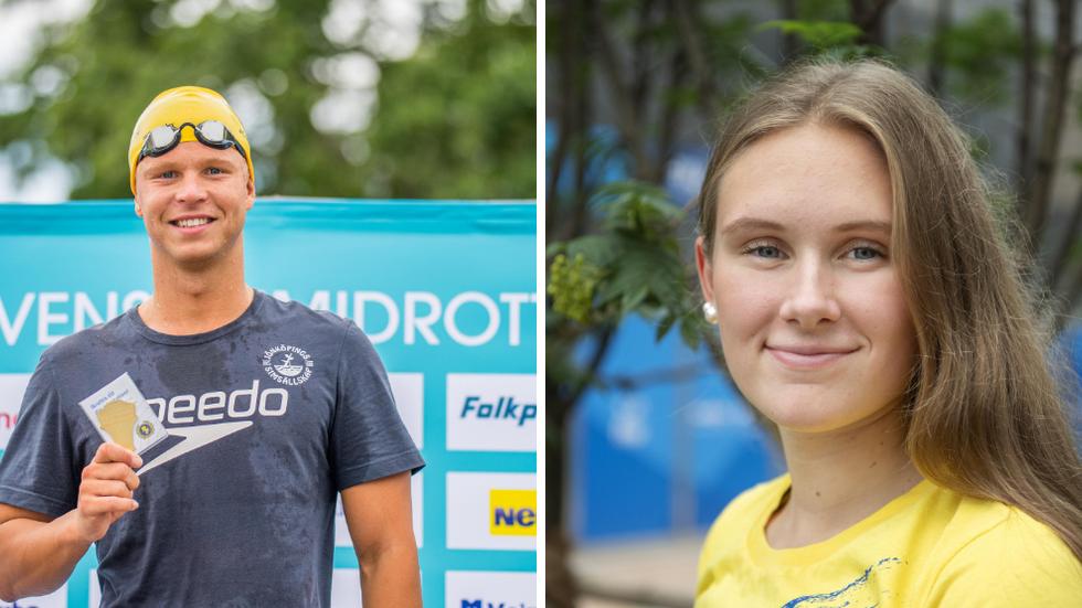 JSS-stjärnorna Victor Johansson och Hanna Eriksson vann SM-guld under torsdagen. Foto: Bildbyrån och TT