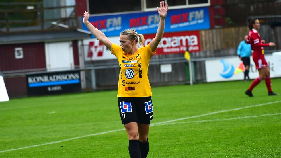 Tilda Holmér låg bakom båda Mariebos mål i segermatchen mot Halmia. Hennes 2-0-mål var dock något utöver det vanliga. 