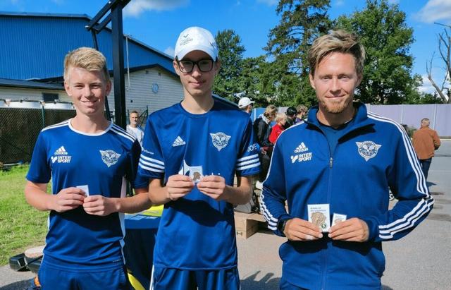 Tabergsdalens herrar vann SM-brons: Från vänster: Joel Nyqvist, Edin Hibic och Jonathan Stenberg.