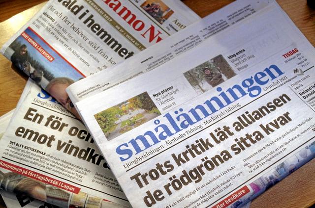 Hall Media ger ut tio prenumererade tidningar i Småland och Skaraborg - Jönköpings-Posten, Värnamo Nyheter, Smålänningen, Smålands-Tidningen, Smålands Dagblad, Vetlanda-Posten, Tranås Tidning, Falköpings Tidning, Västgöta-Bladet, Skaraborgs Läns Tidning.