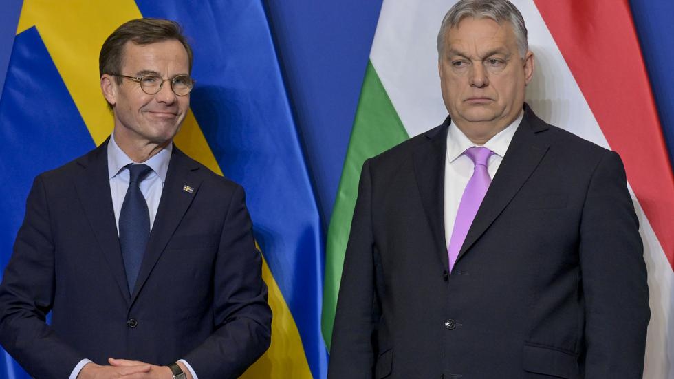 Ulf Kristersson och Viktor Orbán i Budapest.