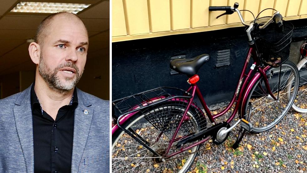 Polis Rickard Finndahl, chef Grova brott, berättar att polisen nu vill ha tips om den försvunna kvinnans cykel.