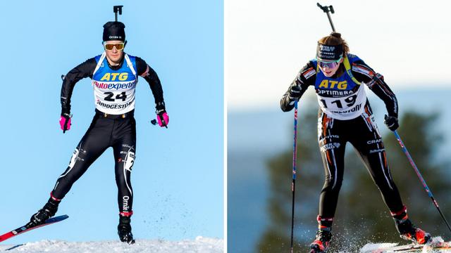 Melker Nordgren. Ornäs IK och Linda-Louise Köld, Biathlon Östersund leder Sverigecupen i den äldsta juniorklassen.