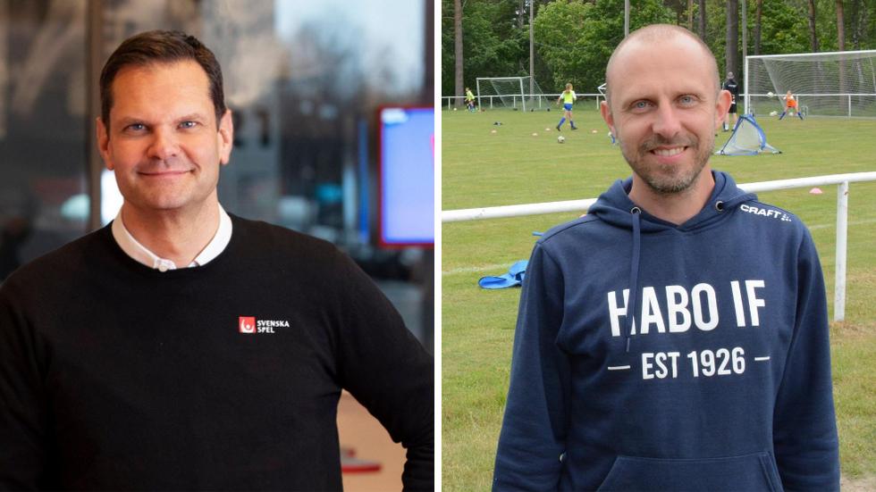 Patrik Hofbauer, vd och koncernchef för Svenska Spel och Niklas Bohman, verksamhetsledare i Habo IF.