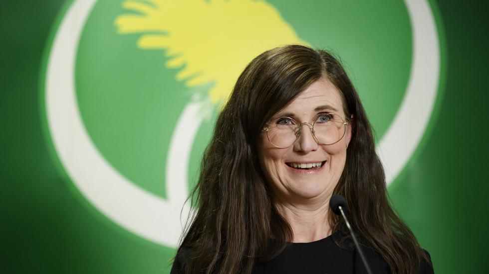 Märta Stenevi har valts till nytt språkrör under Miljöpartiets extrakongress.
Foto: Jessica Gow / TT 