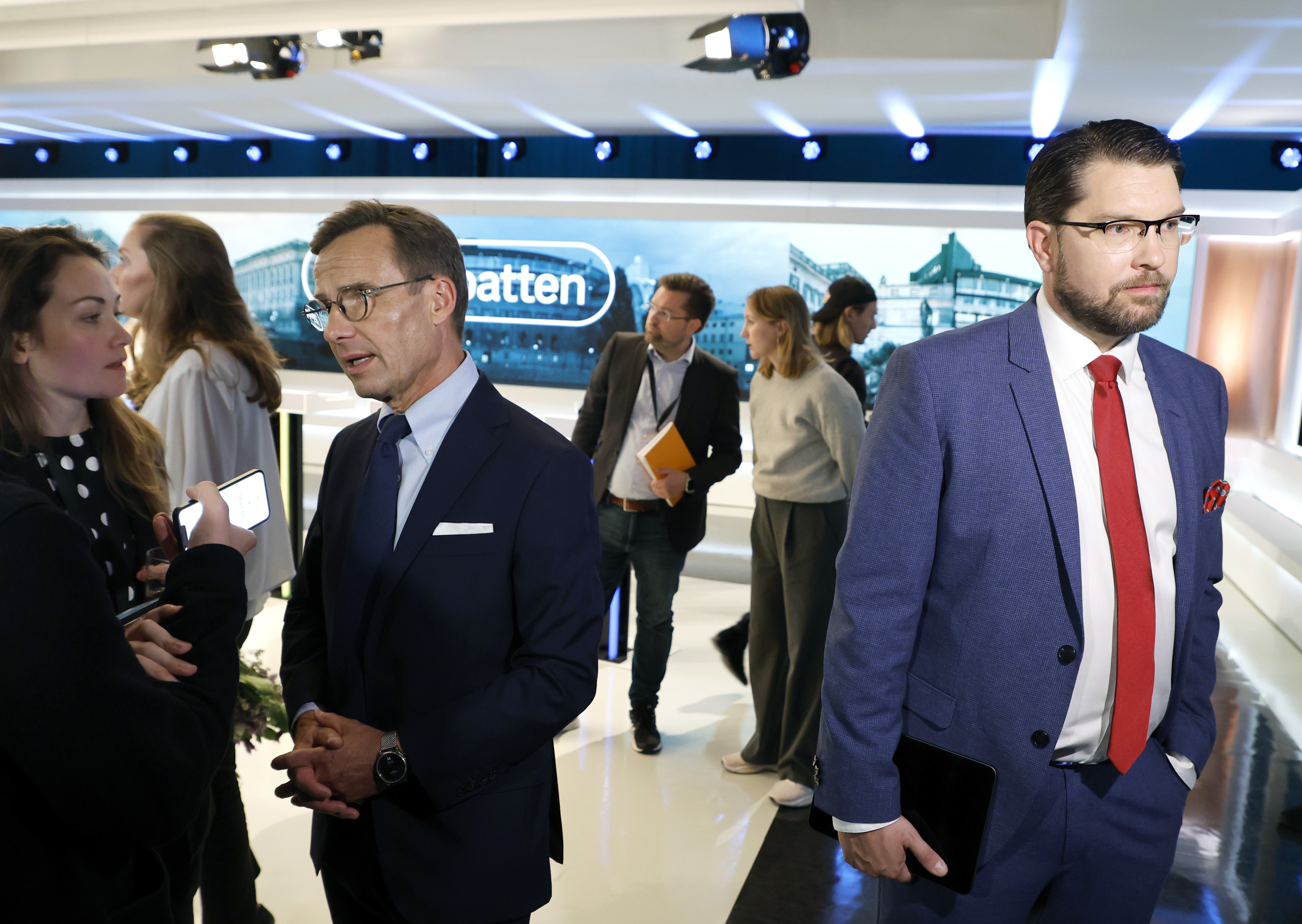 Moderaternas partiledare Ulf Kristersson (till vänster) och Sverigedemokraternas Jimmie Åkesson vill väldigt gärna leda ett parti som arbetare röstar på.
FOTO: Christine Olsson/TT
