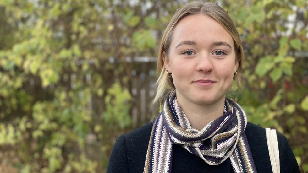 ”Jag känner stor oro för framtiden, att det inte ska gå att leva”, säger Nora Bylin Åhman, 20, om klimatkrisen.