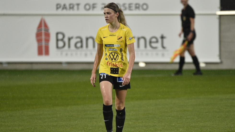 Natalija Obradovic gjorde Mariebos enda mål i förlustmatchen mot  IFK Värnamo.