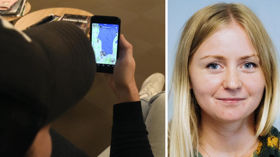 Snapchats kartfunktion är ett exempel på hur ungdomar kan hålla koll på varandra, och om det är i syfte att kontrollera och övervaka en partner är det en form av relationsvåld, säger Maria Breyer på Föreningen Män. Foto: Jasmin de Freitas, Pressbild