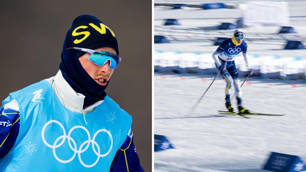 William Poromaa blev bäste svensk under söndagens skiathlon. Bilder: Bildbyrån.