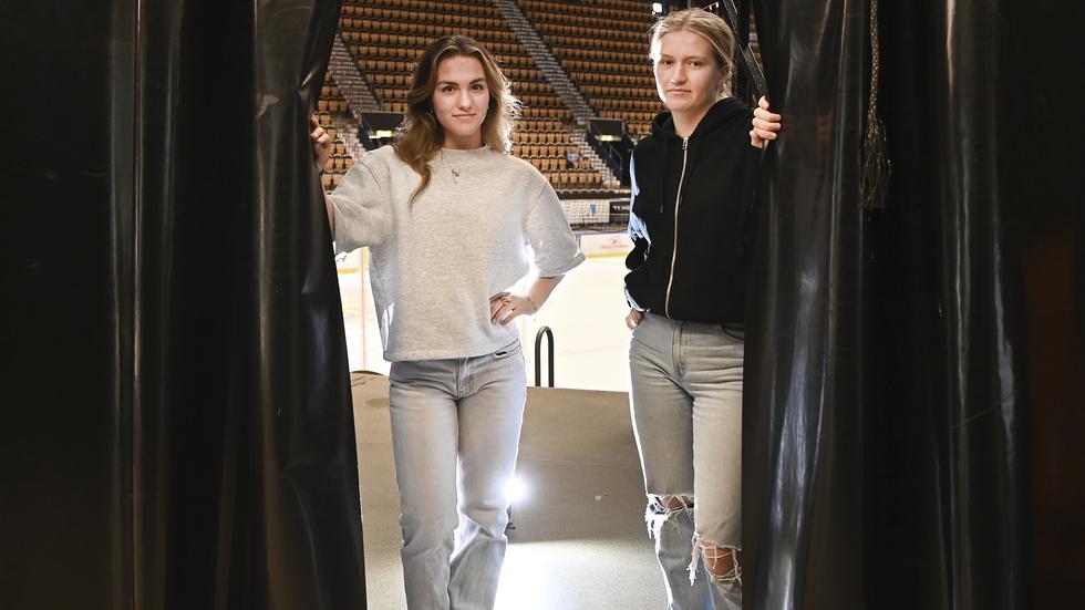 På väg in i finrummet på allvar! Emma Rehn och Hilda Svensson tillhör de allra yngsta spelarna i HV:s A-trupp den här säsongen.
