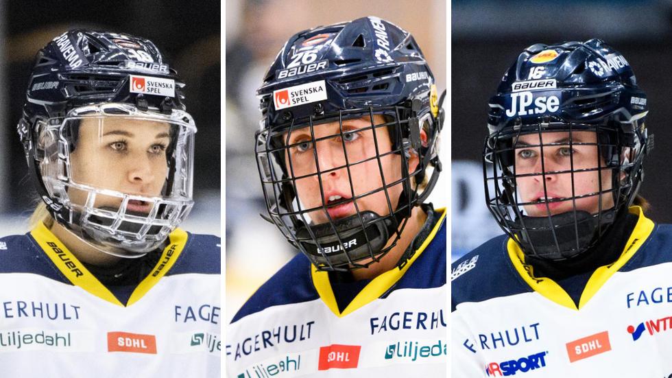 Ebba Berglund, Hanna Olsson och Julia Tylke är tre av åtta spelare som lämnar HV71:s damer.