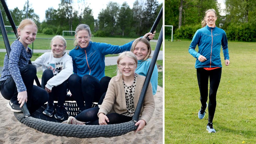 Hanna Lundqvist lyckönskas inför sommarens springtur runt Vänern av eleverna Thea Johansson, Sigrid Ådén, Edith Sparrskog och Alva Karlsson.