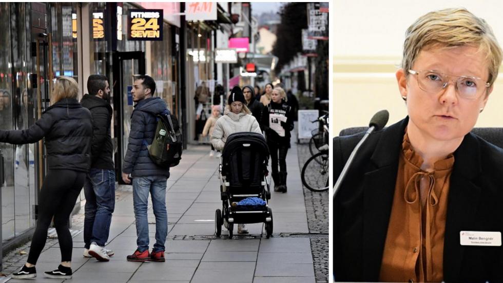 Malin Bengnér menar att det inte finns underlag till att säga att det finns en ökad smittspridning i Jönköping. FOTO: Robert Eriksson och TT