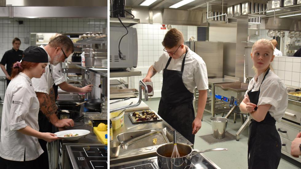 Det var full rulle i nya köket på Bäckadalsgymnasiet. I veckan invigdes den nya restaurangen efter flytten från Idas skola. 