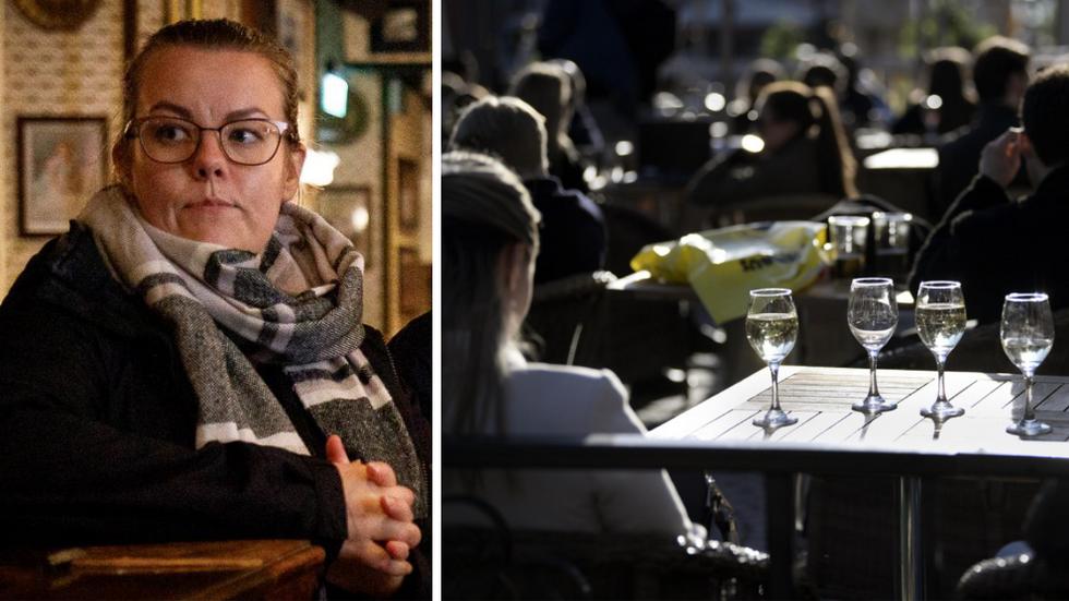 Enhetschef Lena Nordlund framhåller att kravet på max fyra personer i ett restaurangsällskap inte är en rekommendataion utan en föreskrift.. Foto: Mattias Landström/TT