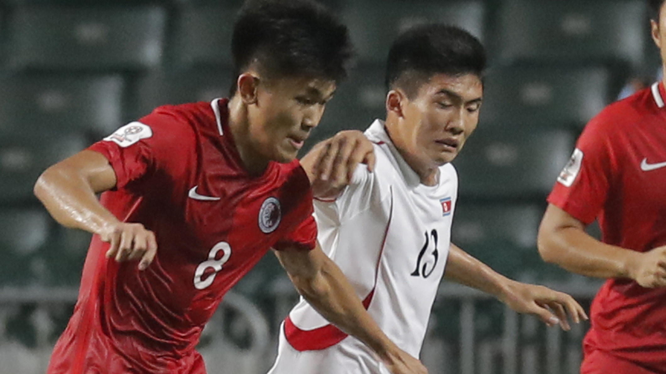 Han Kwang-Song under en match mot Hongkong 2019. Arkivbild.