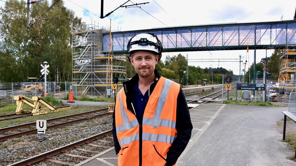 Alexander Andersson, platschef under ombyggnationen av järnvägsstationen i Sandhem. 